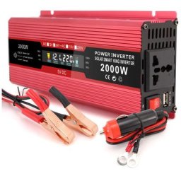 Onduleur 12v à 220v 1200W Convertisseur de tension Onduleur de voiture avec 1 prise universelle et