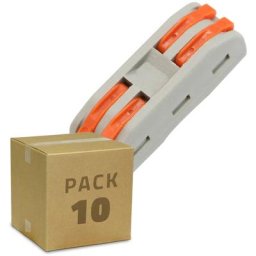 Ledkia - Pack 10 Connecteurs Rapides 2 Entrées et 2 Sorties SPL-3 pour Câble Électrique de