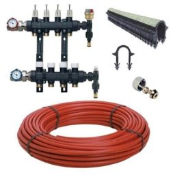 Kit plancher chauffant hydraulique 90 m² collecteur résine - tube per bao