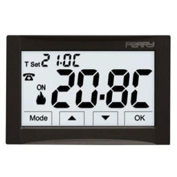 Thermostat Perry encastré noir alimentation électrique 230V 1TITE543