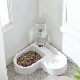 Tumalagia - Mangeoire automatique pour chat, distributeur d'eau pour animaux de compagnie à angle