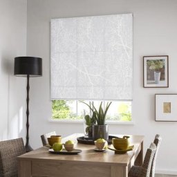 Madecostore - Store enrouleur tamisant motif arbre - gamme Must - Blanc - L79 x H250cm - Blanc
