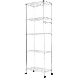 Tagère de rangement modulable à 5 Niveaux - 59x35x183cm - Rayonnage Mavec Roulettes Métallique pour