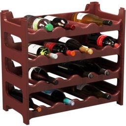 Artecsis - tagère à bouteilles 24 Bouteilles - 60x28x54 cm (LxlxH) - Brun / Cave à vin en plastique