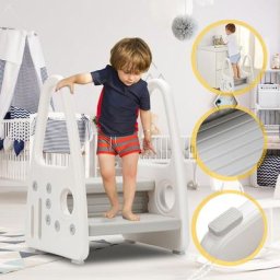 Marche Pieds Bebe Tabouret antidérapant pour enfants Tabouret de bain 2 marches Tabouret