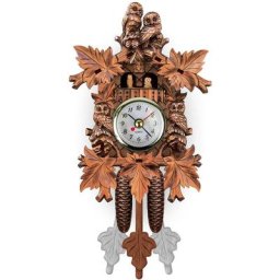Horloge coucou en bois avec décoration d'horloge murale pendule pour salon chambre café restaurant