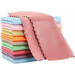 Lot de 10 chiffons non pelucheux, chiffon de nettoyage en microfibre 3040 cm, chiffons de nettoyage