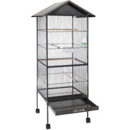 Cadoca - Volière cage à oiseaux xl Hauteur 146cm 2 portes Canaries perroquet perruches Volière avec