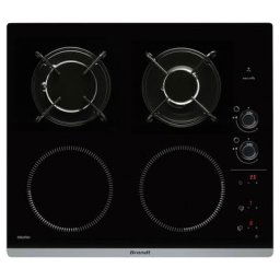 Table de cuisson Mixte Induction et Gaz 4 Feux 9 positions - Noir - Brandt