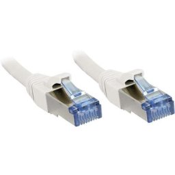 47190 RJ45 Câble réseau, câble patch cat 6a s/ftp 0.30 m blanc avec cliquet d'encastrement 1 pc(s)