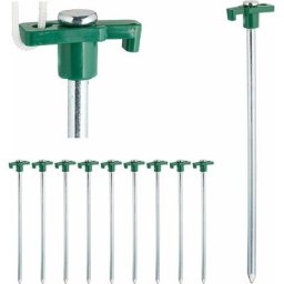Vert clair Sardines, set de 10, Ancrage pour les sols durs 25 cm, Piquet, Acier zingué, Stück