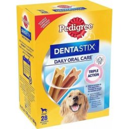 Cuidado dental dentastix Pedigree para perros de mas de 25 kilos, pack 4 bolsas x 7 piezas