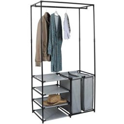 Portant dressing ouvert en métal et tissu