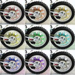 36pcs roue a parlé protecteur motocross jantes peaux hors route moto garde wraps kit rouge