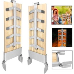 Aufun - Lot de 2 planches à saumon en bois de cèdre avec 5 niveaux réglables, Support stable en
