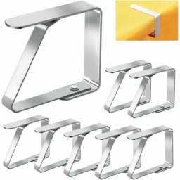 8 pcs Pince Nappe Exterieur, Pince pour Nappe de Table Inoxydable Anti-Glissant, Attache Nappe