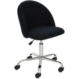 Chaise de bureau Geos - bouclette - bleu encre Atmosphera créateur d'intérieur - Bleu encre