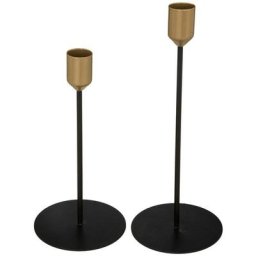 Set x 2 Chandeliers noir et doré en métal H18 cm Atmosphera créateur d'intérieur - Noir