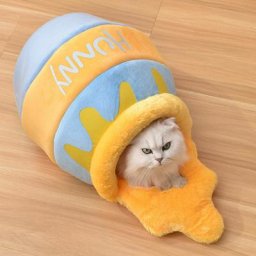 Lit animaux de compagnie Drôle Garder au chaud chaton et chiot Lavable Pot de miel Bleu