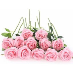 Lot de 10 roses artificielles en soie pour décoration d'intérieur Rose