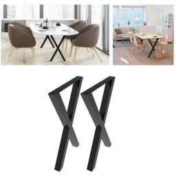 Set de 2 pieds de table forme x en acier 71 x 50 cm - Guoyihua