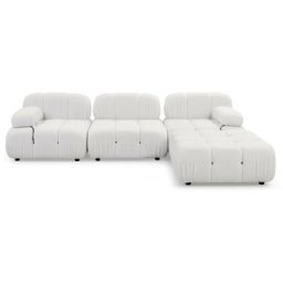 Canapé design modulable et transformable Hollywood tissu bouclette Blanc - Blanc