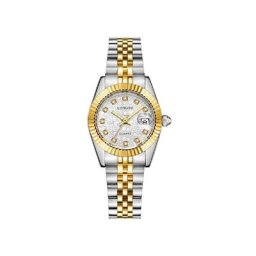 Longbo Woman Women's Watch 80435 en acier avec un orro argent en strass imperméable