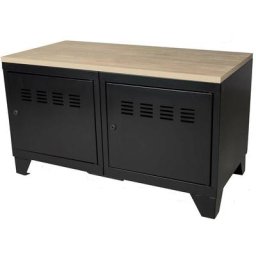 Meuble bas industriel métal Noir mat - Noir mat