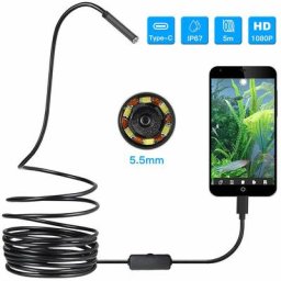 Endoscope usb 3 en 1 Endoscope 5.5mm Ultra mince et étanche Caméra Snake d'inspection Micro usb et