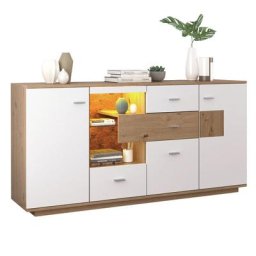 Buffet avec éclairage led armoire moderne avec grand espace de rangement - sideboard avec 2 portes,
