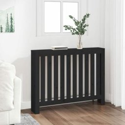 Cache-radiateur Moderne - Équipement pour radiateur Noir 108,5x19x84 cm Bois massif de pin BV729326
