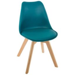 Atmosphera - Chaise scandinave Baya bleu canard - Bleu