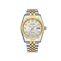 Longbo Woman Women's Watch 80435 en acier avec un orro argent en strass imperméable
