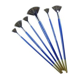 Lot de 6, pinceau de peinture à l'huile de poils naturels de sanglier, peinture acrylique, Peinture