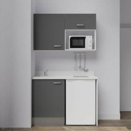 Kitchenette K07L - 120 cm - emplacements frigo top et micro-ondesGrisSnovaévier à gauche