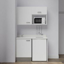 Cuisibane - Kitchenette K07L - 120 cm - emplacements frigo top et micro-ondesBlancSnovaévier à