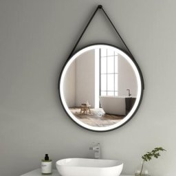 Heilmetz LED Miroir Salle de Bain Rond ф80cm, Miroir de salle de bain rond avec noir réglable