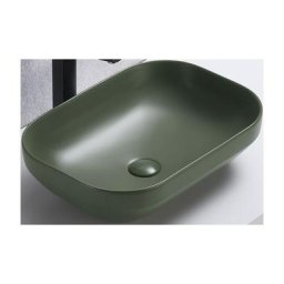 Vasque à poser en céramique verte matte - l 50.4 x 35.2 cm - Gamme Neli - Livraison gratuite - Vert