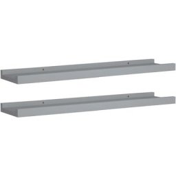 Tagères à rebord pour cadre photo 2 pcs Gris 60x9x3 cm mdf Vidaxl Gris