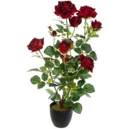 Atmosphera - Rosier artificiel - pot en ciment - H74 cm créateur d'intérieur - Rouge
