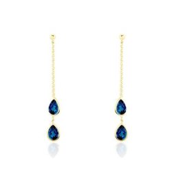 Boucles D'oreilles Pendantes Or Jaune Carlyn Topaze