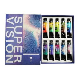 Super Vision-Ensemble de Tubes de Peinture à Couches 10 Couleurs 15ml pour Peinture Dessin Art