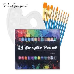 Ensemble de peinture acrylique avec 11 pinceaux pigments de vêtements fournitures d'art peinture