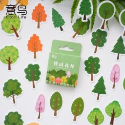 Etori Life-Autocollants Kawaii série forêt 46 pièces/boîte stickers décoratifs pour téléphone