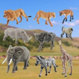 Ensemble de jeu d'animal d'Afrique du Sud figurine l'inventaire d'Auckland intensifie réaliste