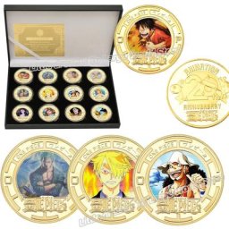Pièces commémoratives plaquées or One Piece jeu Luffy Zoro Chopper Charizard jouet de
