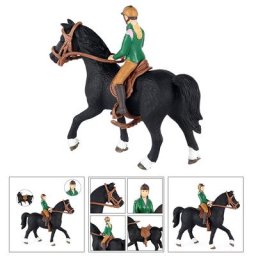 Modèle de figurine de cheval de personnes en plastique mini figurine d'équitation à collectionner