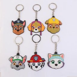 Porte-clés en caoutchouc Paw Patrol pour enfants jouet mignon de chiot de dessin animé jouets pour