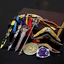 Helpda Legend Kingdom Tears Metal Weapon Model Master Sword Hailia Shield Sacrificial Gun