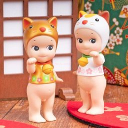 Mini Figurines de Dessin Animé Macny Angel Série Bonne Chance Mascotte Chat Chanceux beurre